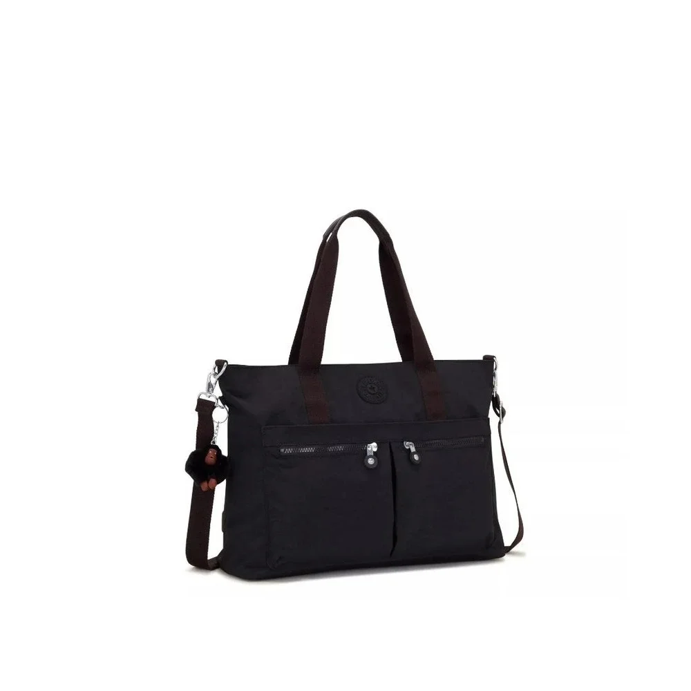 Kipling Natalie 15" Laptop Tote Bag Black Nylon New - Picture 2 of 8